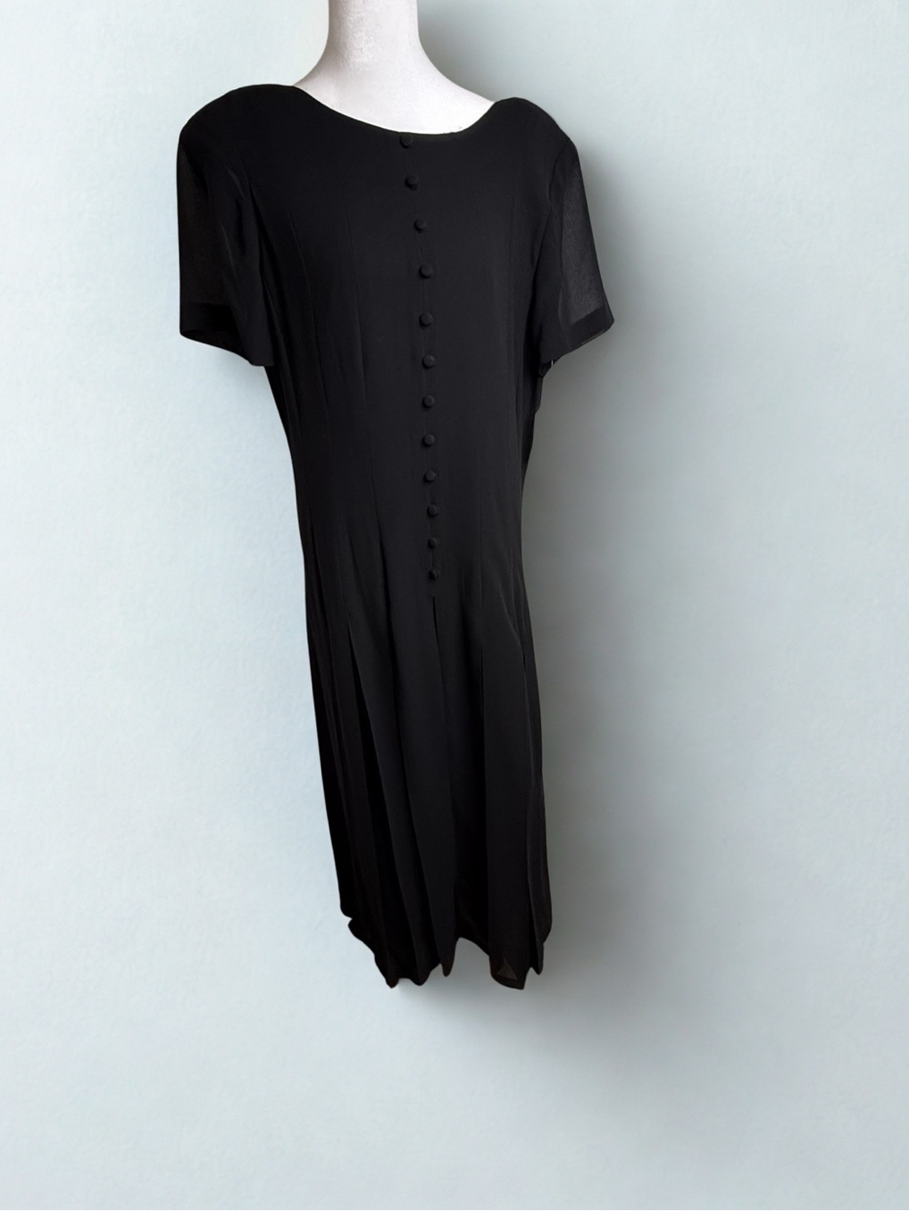 Ultra Dress Collection Black Midi Button-Front Dress